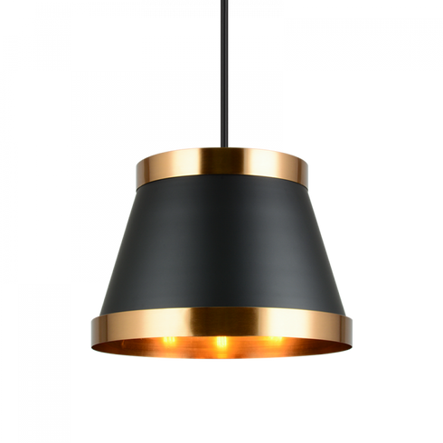 Matteo Lighting Caske 3 Light Pendant in Black Model: C62903BKAG