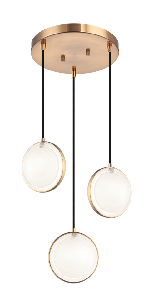 Matteo Lighting Chatoyant 3 Light Pendants in Black Model: C71503MB
