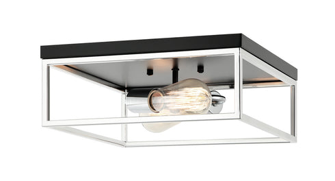 Matteo Lighting Clarke in Black + Chrome Flush Mounts Model: M15542BKCH