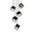 Matteo Lighting Cube 5 Light Pendants in Black Model: C30505MB