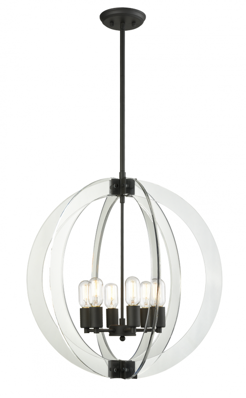 Matteo Lighting Dangle Candle 6 Light Pendant in Chrome Model: C61506CH