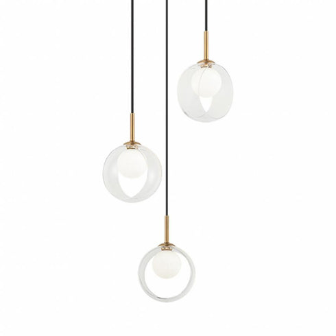 Matteo Lighting Delcia 3 Light Pendants in Black Model: C60603BKSM