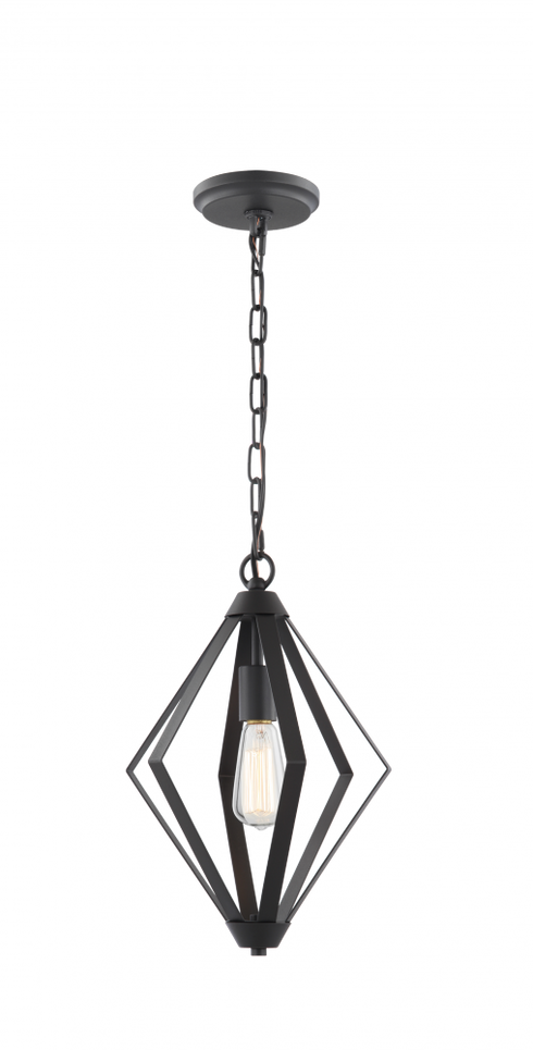 Matteo Lighting Diamant 1 Light Pendant in Black Model: C69201MB