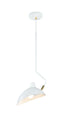 Matteo Lighting Droid in White and Brushed Gold Pendant Model: C57901WH