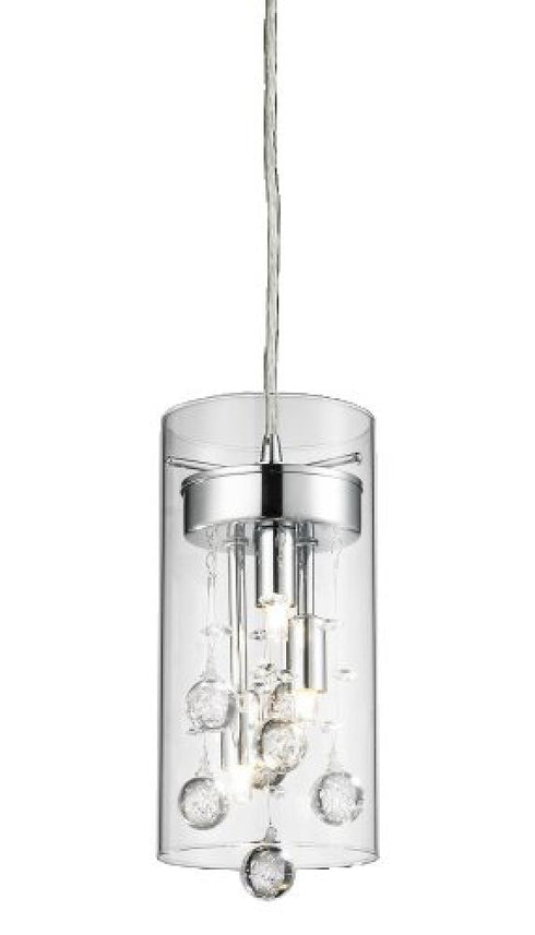 Matteo Lighting Glass-Encased Bubble Droplet 3 Light Pendant in Chrome Model: M21002