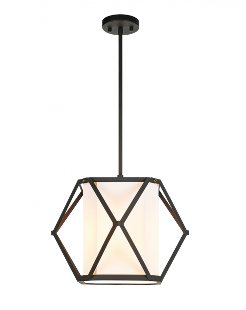 Matteo Lighting Hexalantern 3 Light Pendant in Black Model: C73503MB