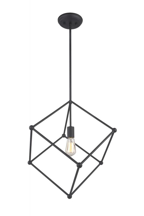 Matteo Lighting HOEK COLLECTION 1 Light Pendant in Black Model: C53711MB