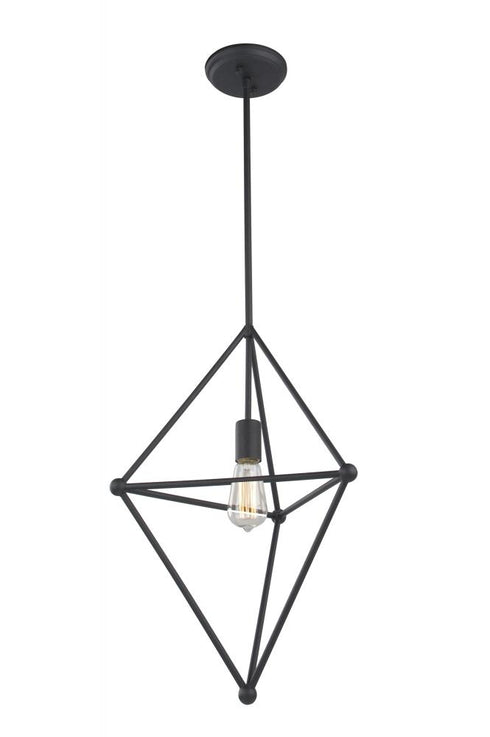 Matteo Lighting Hoek Collection 1 Light Pendant in Black Model: C53712MB