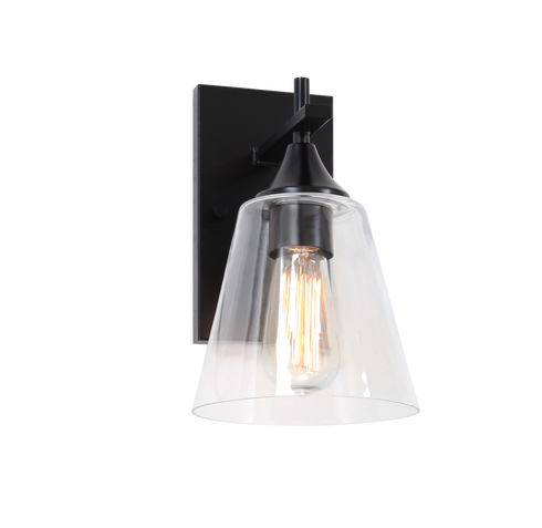 Matteo Lighting Hollis 1 Light Wall Sconce in Black Model: S09801BK