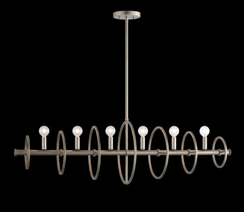 Matteo Lighting Hoopa 6 Light Chandelier in Silver Model: C67406SV