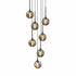 Matteo Lighting Jemyca 7 Light Pendants in Black Model: C61607MBSM