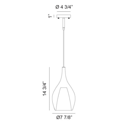 Matteo Lighting Jericho in Black and Chrome Pendant Model: C37521CHCL