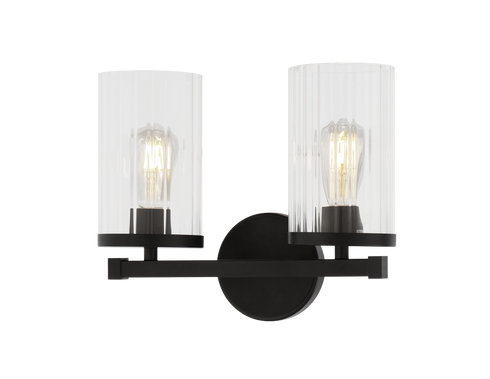Matteo Lighting Liberty 2 Light Wall Sconce in Black Model: S06102BK