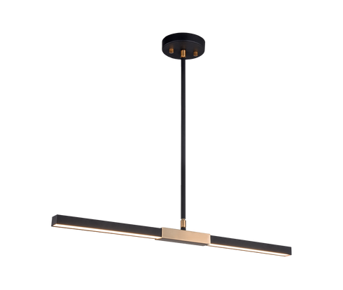 Matteo Lighting Lineare 2 Light Pendant in Combination Finishes Model: C64728MBCH