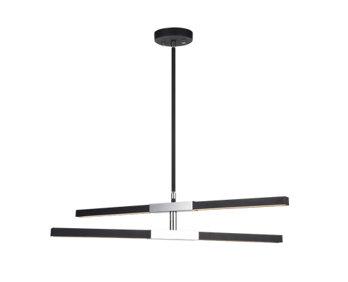 Matteo Lighting Lineare 4 Light Pendant in Combination Finishes Model: C64738MBCH