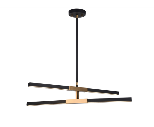 Matteo Lighting Lineare 4 Light Pendant in Combination Finishes Model: C64738MBCH