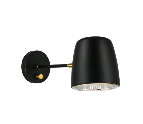 Matteo Lighting Luca 1 Light Wall Sconce in Black Model: W73701BK