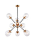 Matteo Lighting Maru in Aged Gold Brass Chandelier Model: C72309AGCL