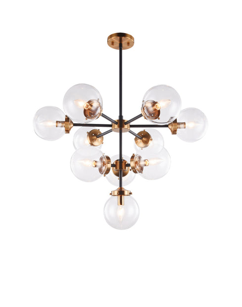 Matteo Lighting Maru in Aged Gold Brass Chandelier Model: C72310AGCL