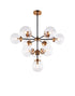 Matteo Lighting Maru in Aged Gold Brass Chandelier Model: C72310AGCL
