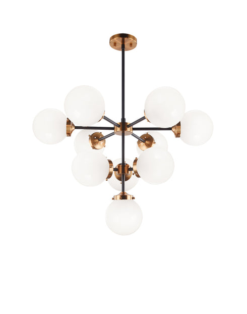 Matteo Lighting Maru in Aged Gold Brass Chandelier Model: C72310AGCL