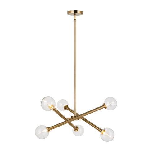 Matteo Lighting Matchstix in Aged Gold Brass Pendant Model: C64606AGCL