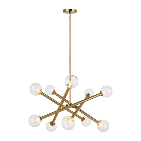 Matteo Lighting Matchstix in Aged Gold Brass Pendant Model: C64610AGCL