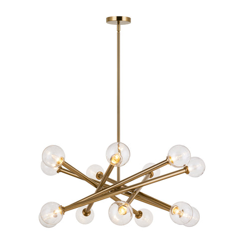 Matteo Lighting Matchstix in Aged Gold Brass Pendant Model: C64614AGCL