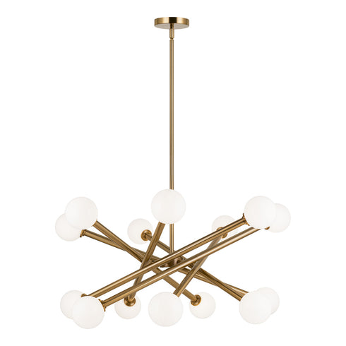 Matteo Lighting Matchstix in Aged Gold Brass Pendant Model: C64614AGCL