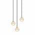 Matteo Lighting Misty 3 Light Pendants in Black Model: C33103MB