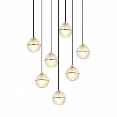 Matteo Lighting Misty 7 Light Pendants in Black Model: C33107MB