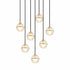 Matteo Lighting Misty 7 Light Pendants in Black Model: C33107MB
