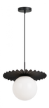 Matteo Lighting Modern Ruff 1 Light Pendants in Black Model: C83111BKOP