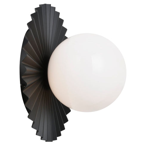 Matteo Lighting Modern Ruff 1 Light Wall Sconce/Ceiling Mount in Black Model: WX83111BKOP