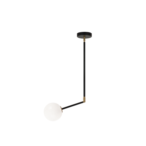 Matteo Lighting Novu 1 Light Pendant in Combination Finishes Model: C83001AGOP