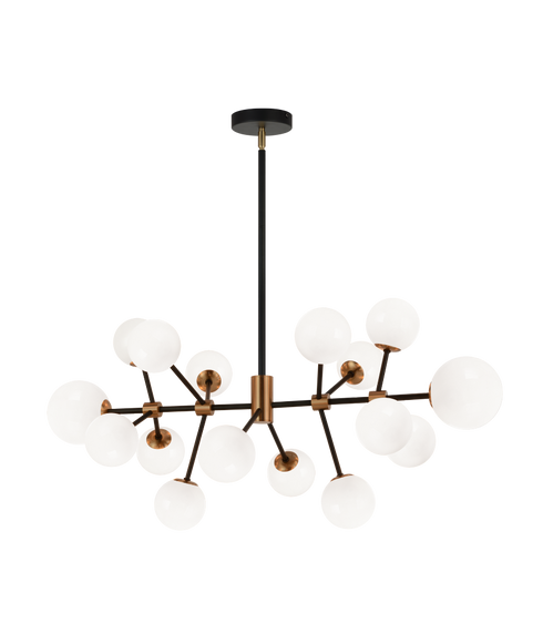 Matteo Lighting Novu 16 Light Chandelier in Combination Finishes Model: C83016AGOP
