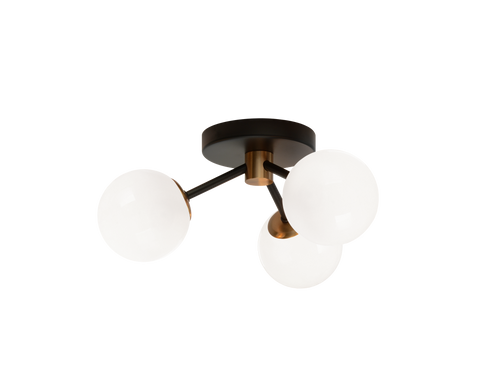 Matteo Lighting Novu 3 Light Ceiling Mount in Combination Finishes Model: X83003AGOP