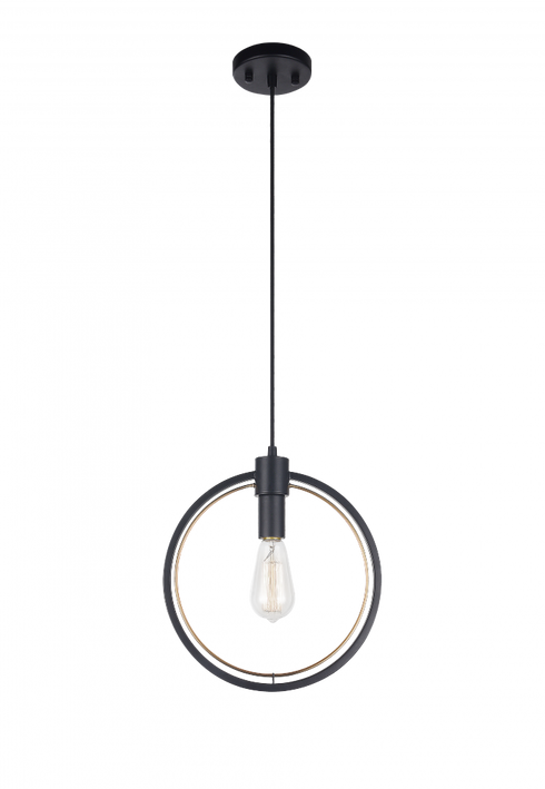 Matteo Lighting Odyssey 1 Light Pendant in Black Model: C78601BK