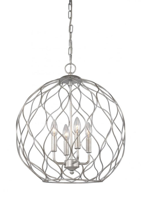 Matteo Lighting Parisian Mesh 4 Light Pendant in Black Model: C54404MB