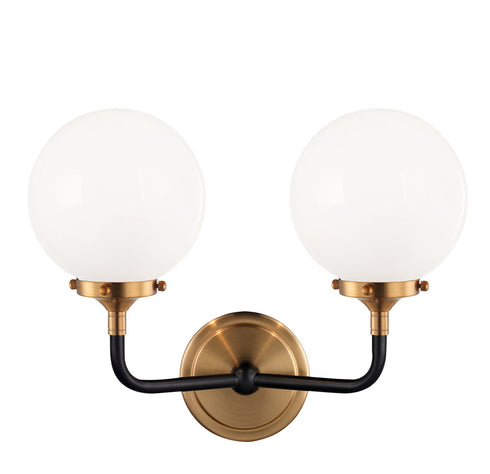 Matteo Lighting Particles in Aged Gold Brass Wall Sconce Model: W58202AGOP