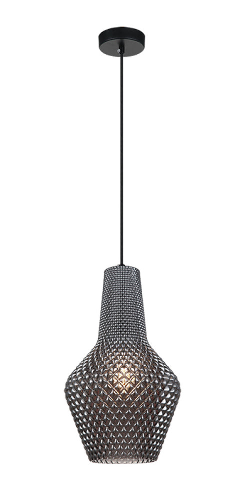 Matteo Lighting Quilted Gem in Matte Black Pendant Model: C68101SM