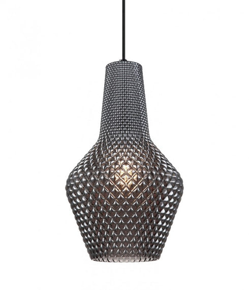 Matteo Lighting Quilted Gem in Matte Black Pendant Model: C68101SM