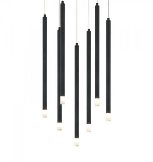 Matteo Lighting Reigndrop 7 Light Pendant in Black Model: C63107MB
