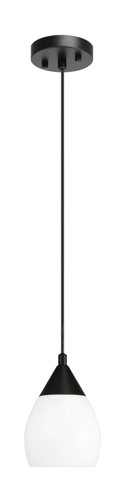 Matteo Lighting Reya 1 Light Pendant in Black Model: C74001BK