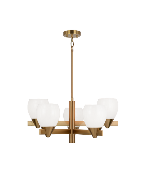 Matteo Lighting Reya 5 Light Chandelier in Combination Finishes Model: C74005AG