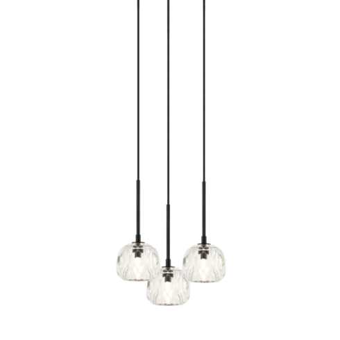 Matteo Lighting Rosa 3 Light Chandelier in Black Model: C61433MB