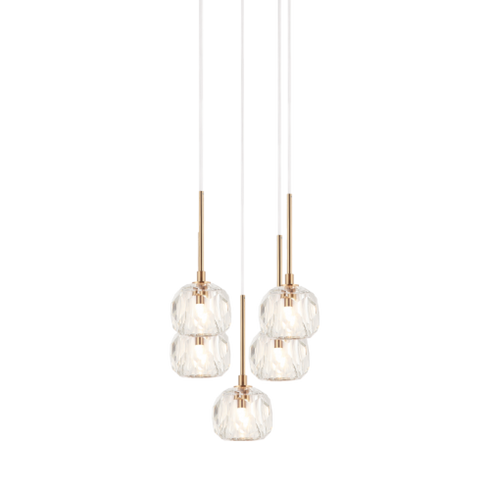 Matteo Lighting Rosa 5 Light Chandelier in Combination Finishes Model: C61435AG
