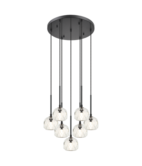 Matteo Lighting Rosa 7 Light Chandelier in Black Model: C61437MB