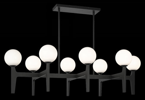 Matteo Lighting Scriben 8 Light Pendants in Black Model: C34918MBOP
