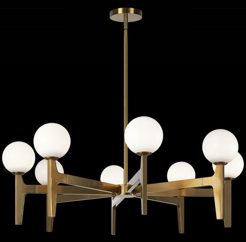 Matteo Lighting Scriben 8 Light Pendants in Combination Finishes Model: C34908AGOP